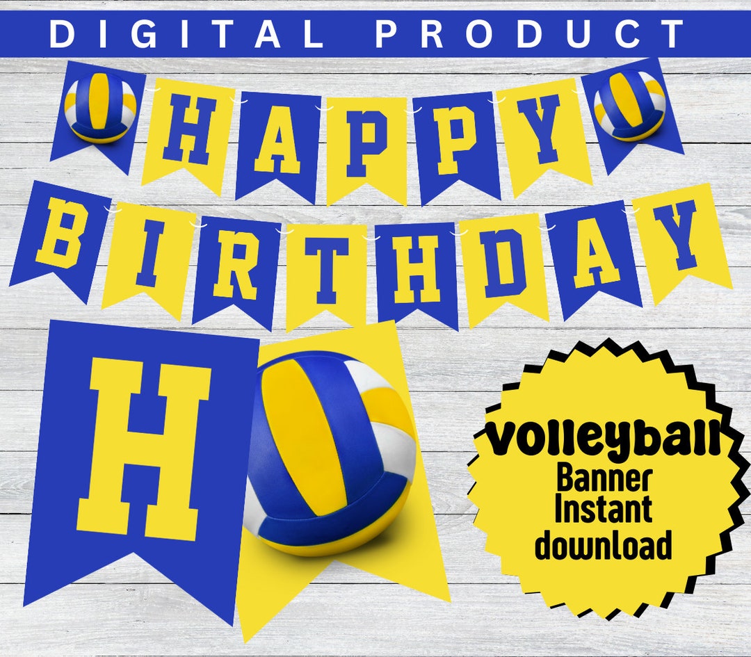 Volleyball-Geburtstagsdekoration Set – Banner & Girlande Mit Glitzer, Einfach Montiert Für Sport-Partys