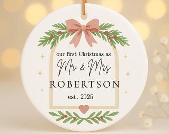 The Year We Became Mr And Mrs 2025 Ornament, Just Married, Wood Hanging