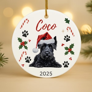 Personalized Scottish Terrier Ornament - Custom Scotty Dog Keepsake - Dog Lover Christmas Gift - Pet Memorial - New Puppy Gift