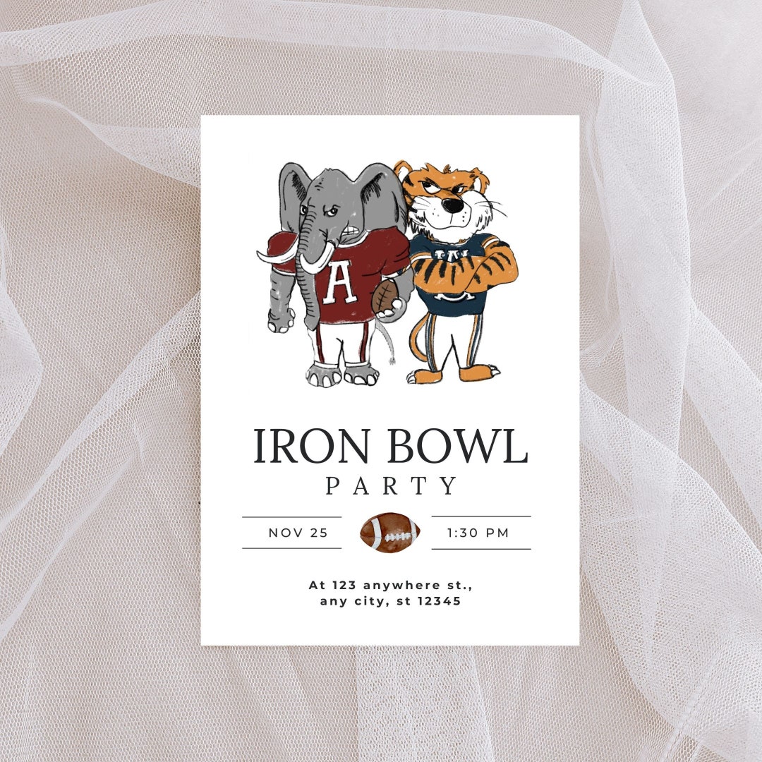Editable Iron Bowl Watch Party Invitation Etsy
