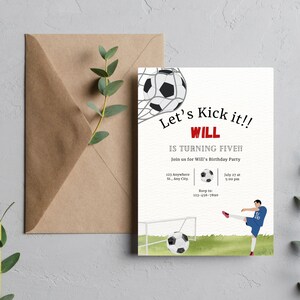 Soccer Themed Editable Invitation