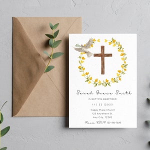 Simple Baptism Editable Invitation