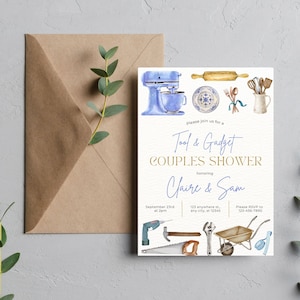 Tool & Gadget Couple&#39;s Shower Editable Invitation
