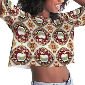Women&#039;s Lounge Cropped Tee Pearlized Apple