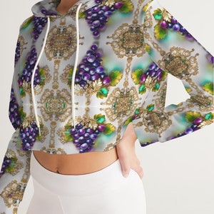 Women&#039;s Cropped Hoodie Grape Divine