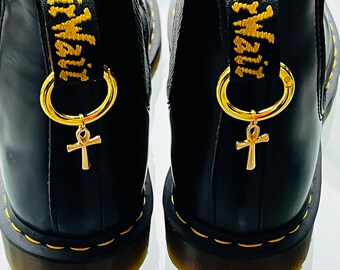 Egyptian cross charm/Jewelry/Shoe charm/boot charm/shoe accessory like Dr. Martens or Birkenstock |Shoelaces