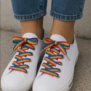 Handmade LGBTQIA+ Rainbow Shoelaces – Stylish Pride & Custom Accessory for Sneakers, Trainers or Boots | Shoeslaces