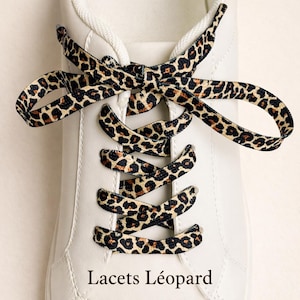 Lacets léopard sneakers – lacets fantaisie baskets – leopard shoelaces – lacets originaux 120 cm 140 cm