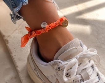 Bracelet bandana paisley bohème, collier & chevillère assortis – Bijou coloré fait main femme | Shoeslaces