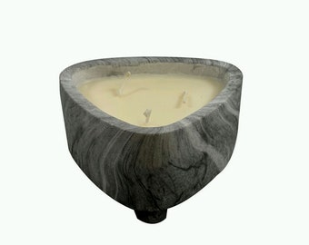 Grey Triangular Candle Bowl, 15 Oz