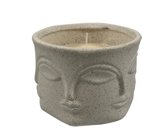 Resting Face Relief Candle Bowl, 9 Oz