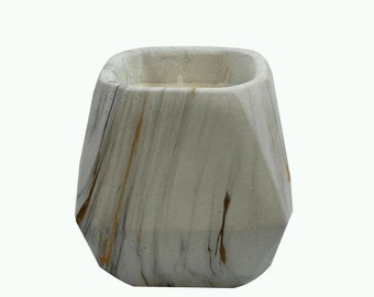 White and Gold Prism Candle Bowl, 10 Oz