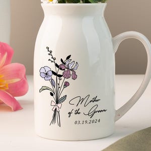 Blomvas till brudens och brudgummens mor, bonuspresent till mamma, present till brudens mor, bröllopspresent till brudgummens mor, blomvas för födelsemånad