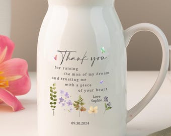 Mother of the Groom Flower Vase, Mother-in-Law Gift, Bonus Mom Gift, Mother of the Groom Gift, Wedding Gift for Mom, The Man of My Dreams