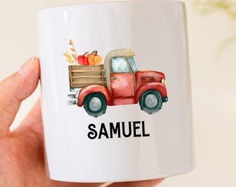 Personalized Tractor Piggy Bank for Baby Boy, Custom Car Coin Bank, Birthday Gifts for Kid, Ceramic Money Box with Name, Back To School Gift