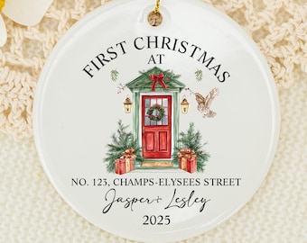 Personalized New Home Ceramic Ornament: First Christmas Keepsake