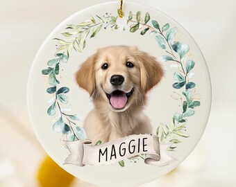 Custom Pet Photo Ornament: Ceramic Dog Memorial Gift