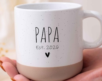 お子様の名前入りパーソナライズドパパマグカップ、お父さんへのコーヒーカップギフト、子供から父の日マグカップ、新米パパへのギフト、新米パパへの誕生日プレゼント