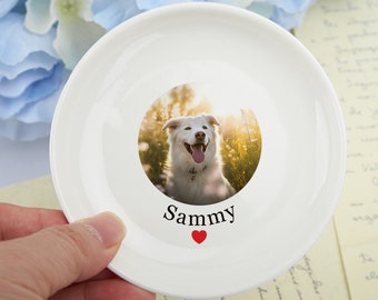 Personalized Pets Photo Ring Dish,Custom Gift for Pets Lover,Pocket Change Tray,Jewelry Dishes,Wedding Ring Dishes,Dog Mom Gift,Dog Dad Gift