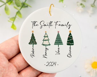 Personalised Christmas Bauble, 2024 Family Christmas Ornament, Famliy Tree Buable, Christmas Tree Decoration, Family Keepsake, Xmas Gift