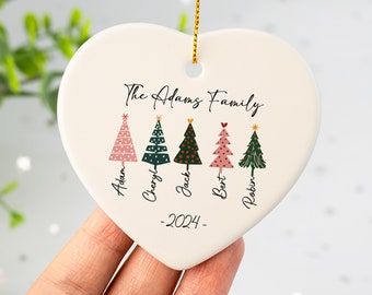 Personalised First Christmas Family Ornament, Family Christmas Tree Decor, Christmas Gift for Parents & Wrapped Box, Christmas Tree Bauble