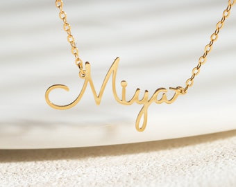 Gepersonaliseerde naam ketting, cursieve naam ketting, naam sieraden, beste vriend cadeau, cadeau voor haar, bruidsmeisje geschenken, kerstcadeau voor moeder