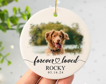 Personalized Pet Photo Christmas Ornament: Dog Memorial Gift