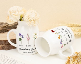 Personalized Grandma's Garden Flower Vase: Custom Kids Names
