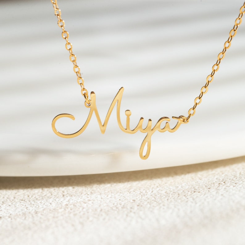 Personalized Name Necklace, Cursive Name Necklace, Name Jewelry, Best Friend Gift, Gift for Her, Bridesmaid Gifts, Christmas Gift for Mother image 1