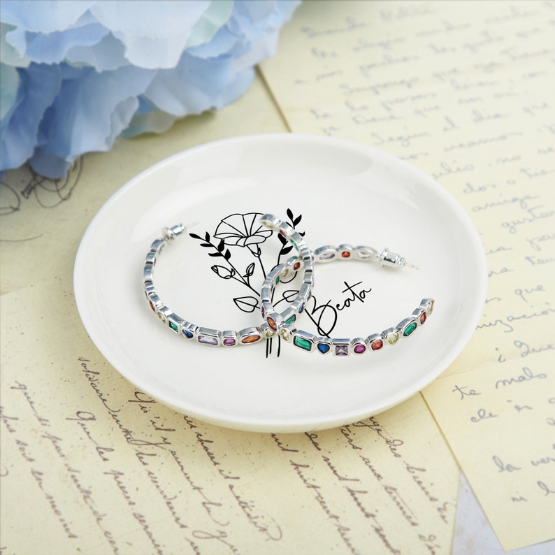 Personalized Birth Flower Ring Dish,Perfect Bridesmaid or Best Friend Gift,Wedding Ring Dish,Custom Jewelry Dish,Birthday,Xmas Gifts for Her image 3