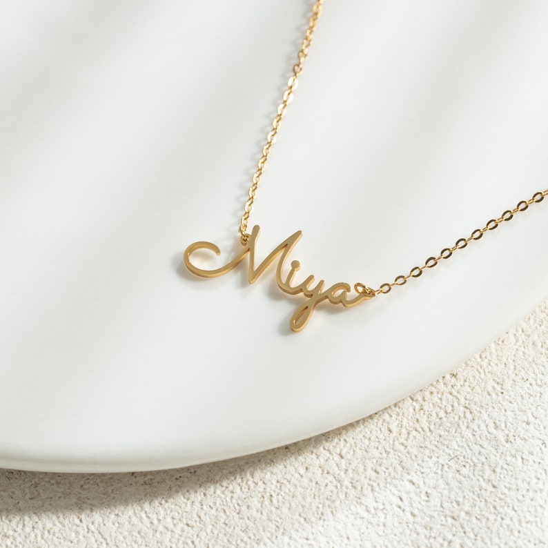 Personalized Name Necklace, Cursive Name Necklace, Name Jewelry, Best Friend Gift, Gift for Her, Bridesmaid Gifts, Christmas Gift for Mother image 2
