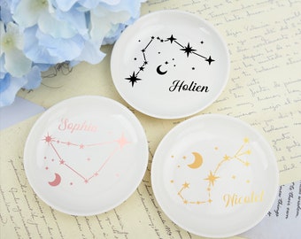 Star Sign Constellation Jewelry Dish,Zodiac Dish,Bridesmaid Jewelry Dish,Ceramic Jewelry Dish,Horoscope Astrology Ring Dish,Birthday Gifts