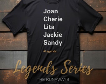 Camiseta de The Runaways: Joan Jett, Cherie Currie, Lita Ford - Camiseta de leyendas de la música