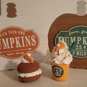 Pumpkin Spice Frappuccino and Macaroon