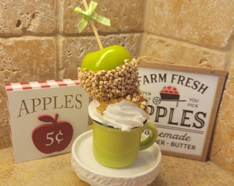 Faux caramel apple with mini mug