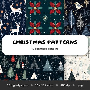 Christmas time seamless printable digital paper pack - Instant Download - Commercial Use - Scrapbook Paper-Digital paper Patterns 12x12 inch