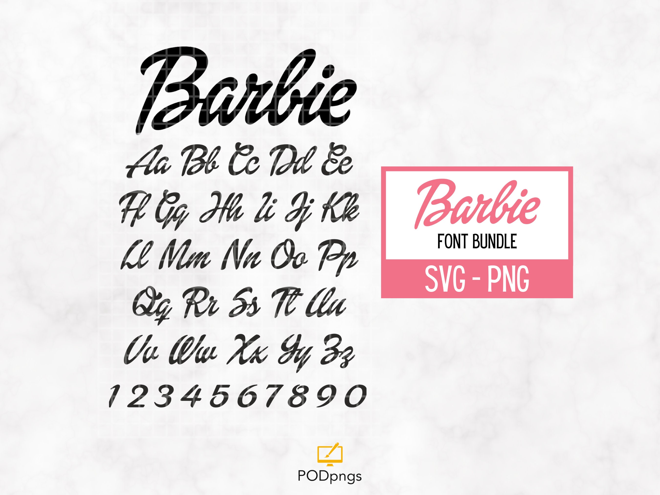 Barbie Font Cursive Font SVG Bundle Barbie Font SVG - Etsy