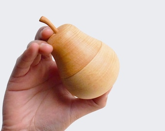 Pear Toothpick Holder – Handcrafted/ Natural Storage Box