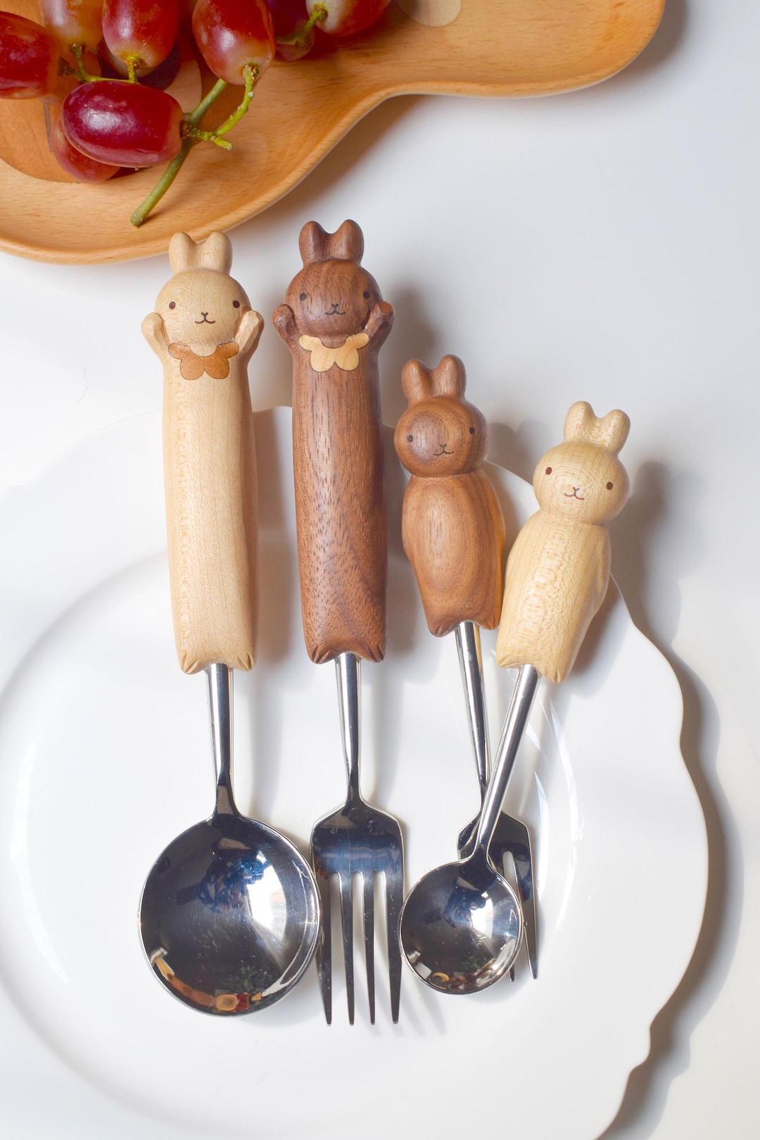 Vintage Rabbit Spoon Hand-carved Bunny Wooden Spoon and Fork | Kitchen Décor & Gifts - Etsy