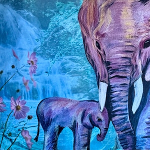The Gentle guide. Elephant spirit guide art printed onto quality silk card.