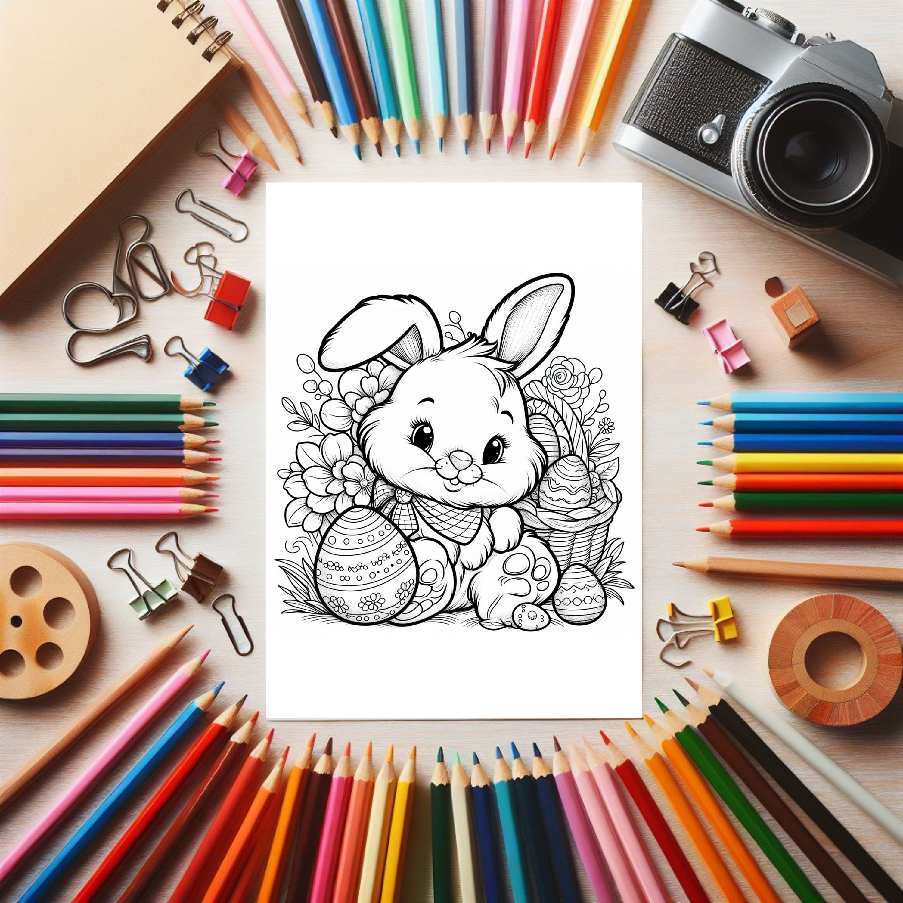 Easter Bunny COLOURING PAGES 22 Printable Coloring Pages, Mindful ...