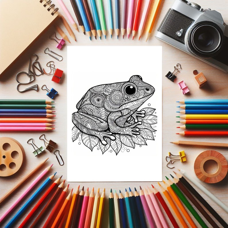 Mandala Frog COLOURING PAGES, 27 Printable Coloring Pages, Mindful