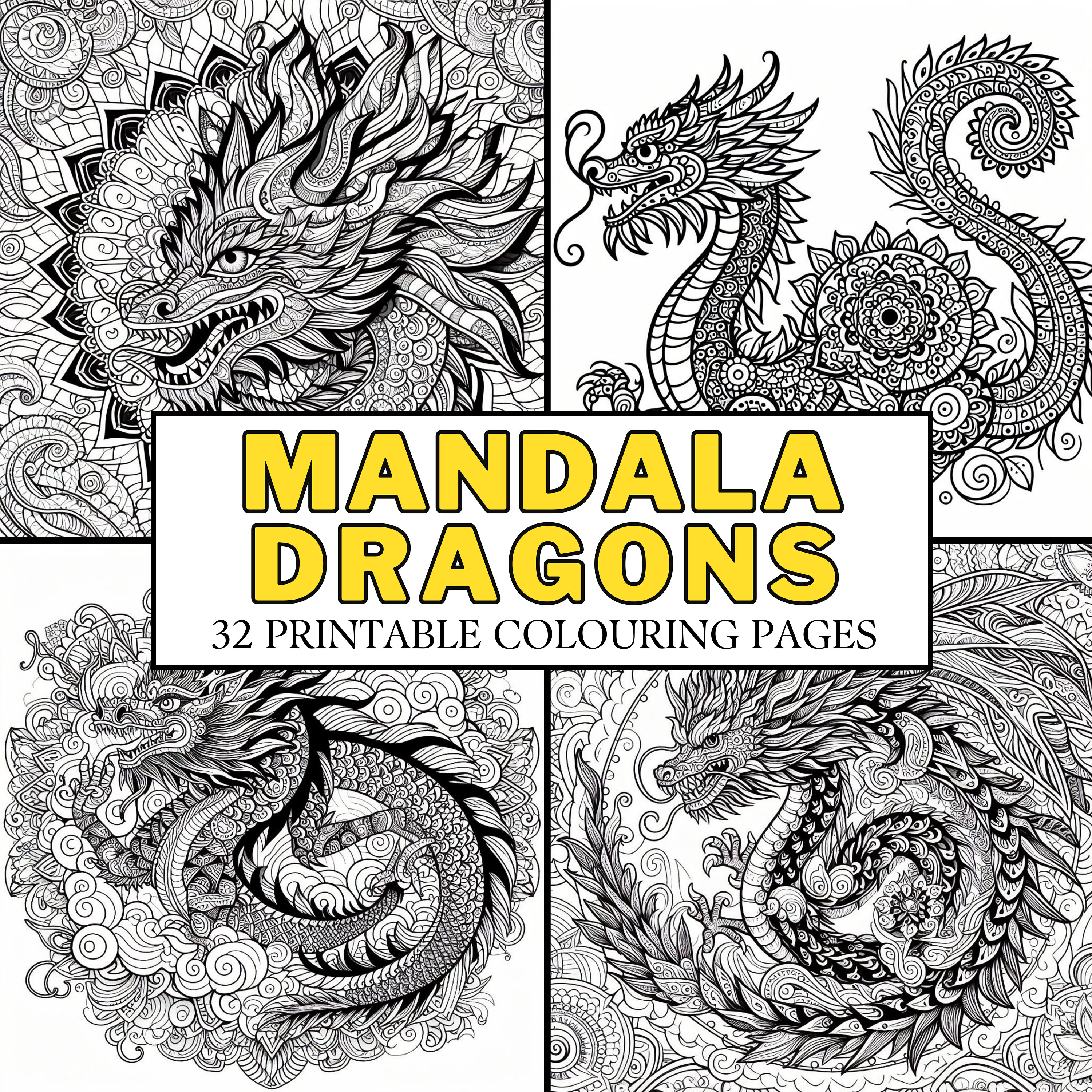 Página de color dragón - Etsy België, image size:3000x3000