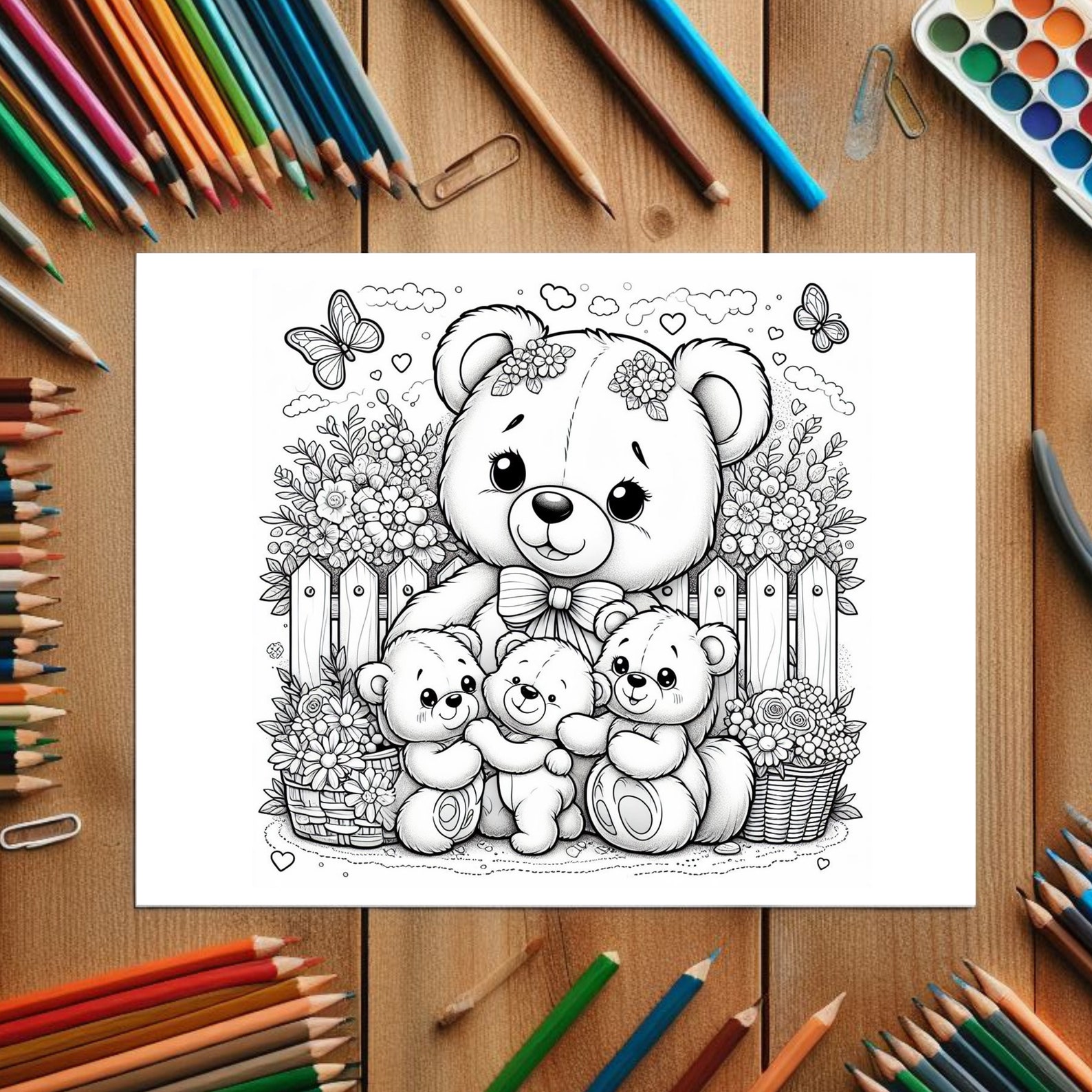 Mother & Cubs Teddy Bears COLOURING PAGES 22 Printable Coloring Pages ...