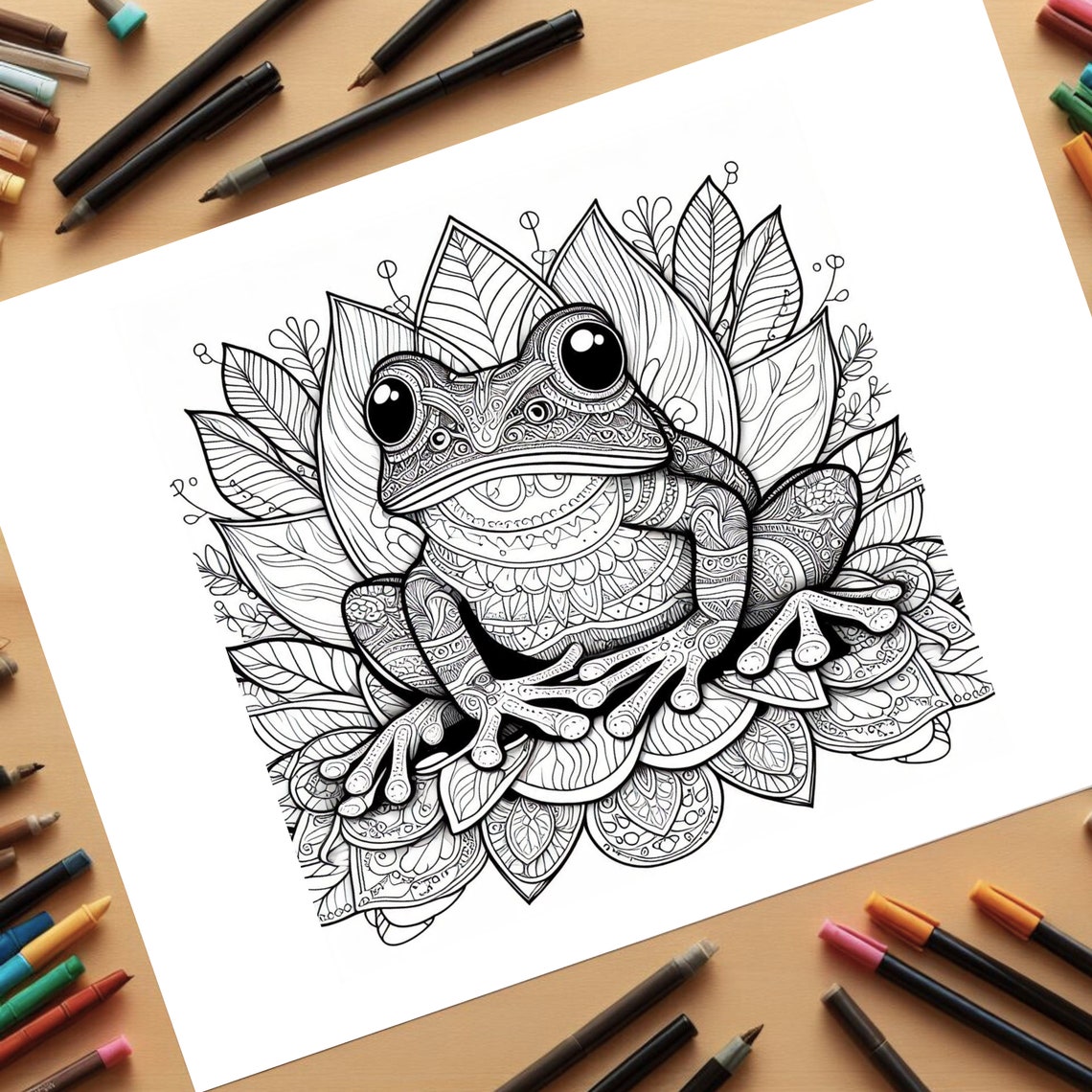 Mandala Frog COLOURING PAGES, 27 Printable Coloring Pages, Mindful ...
