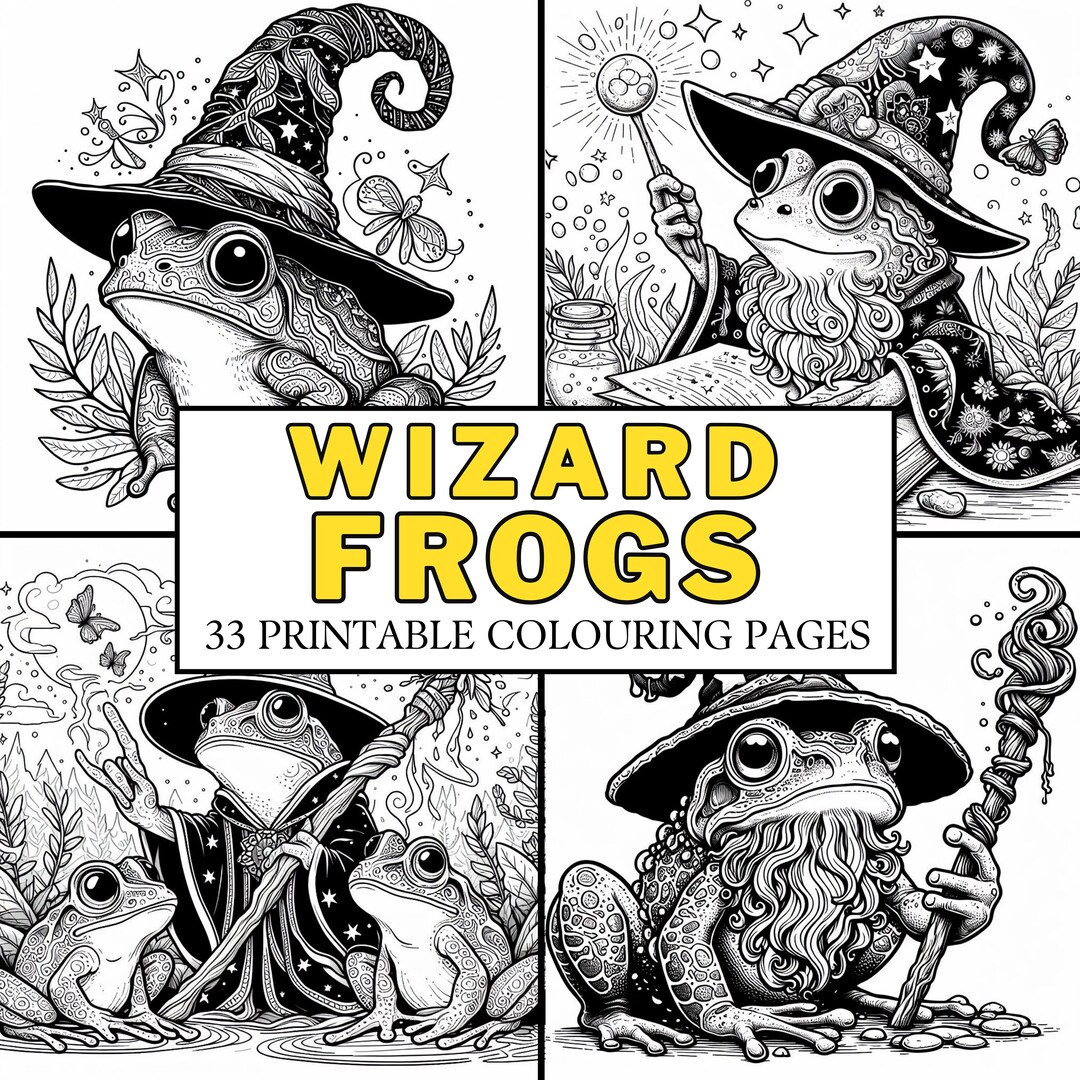 Wizard Frogs COLOURING PAGES 33 Printable Unique Coloring Pages, Fun ...