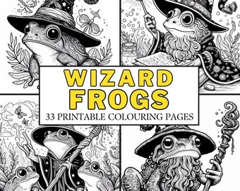 Páginas para colorir de sapos bruxos 33 páginas para colorir exclusivas para imprimir, divertidas para crianças e adultos