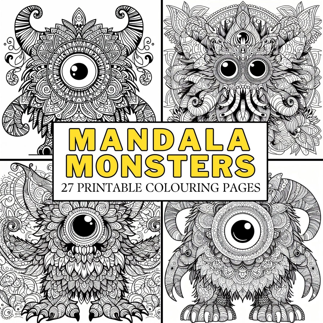 Mandala Monsters COLOURING PAGES 27 Unique Printable Coloring Pages ...