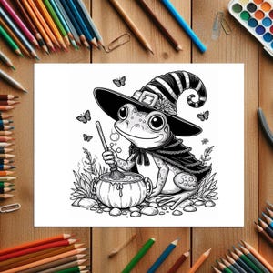 Halloween Witch Frogs COLOURING PAGES 31 Printable Coloring Pages, Fun ...
