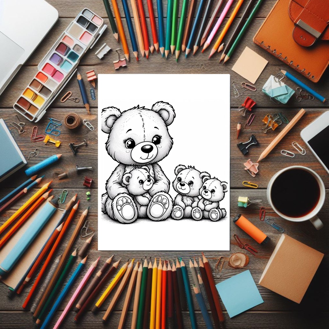 Mother & Cubs Teddy Bears COLOURING PAGES 22 Printable Coloring Pages ...